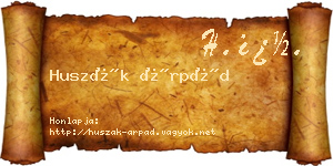 Huszák Árpád névjegykártya