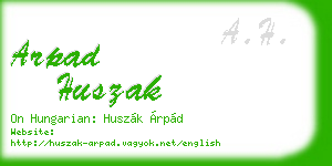 arpad huszak business card